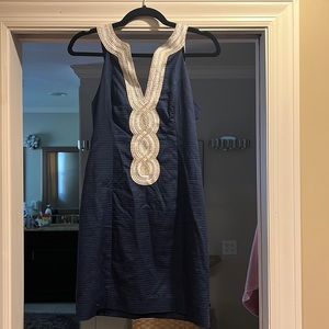 Lily Pulitzer classic sheath dress in blue.